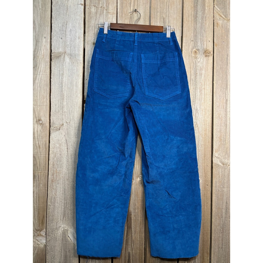 BDG Urban Outfitters Blue Corduroy Wide Leg Raw Hem Patch Pocket Pants Size 2 - Picture 4 of 8
